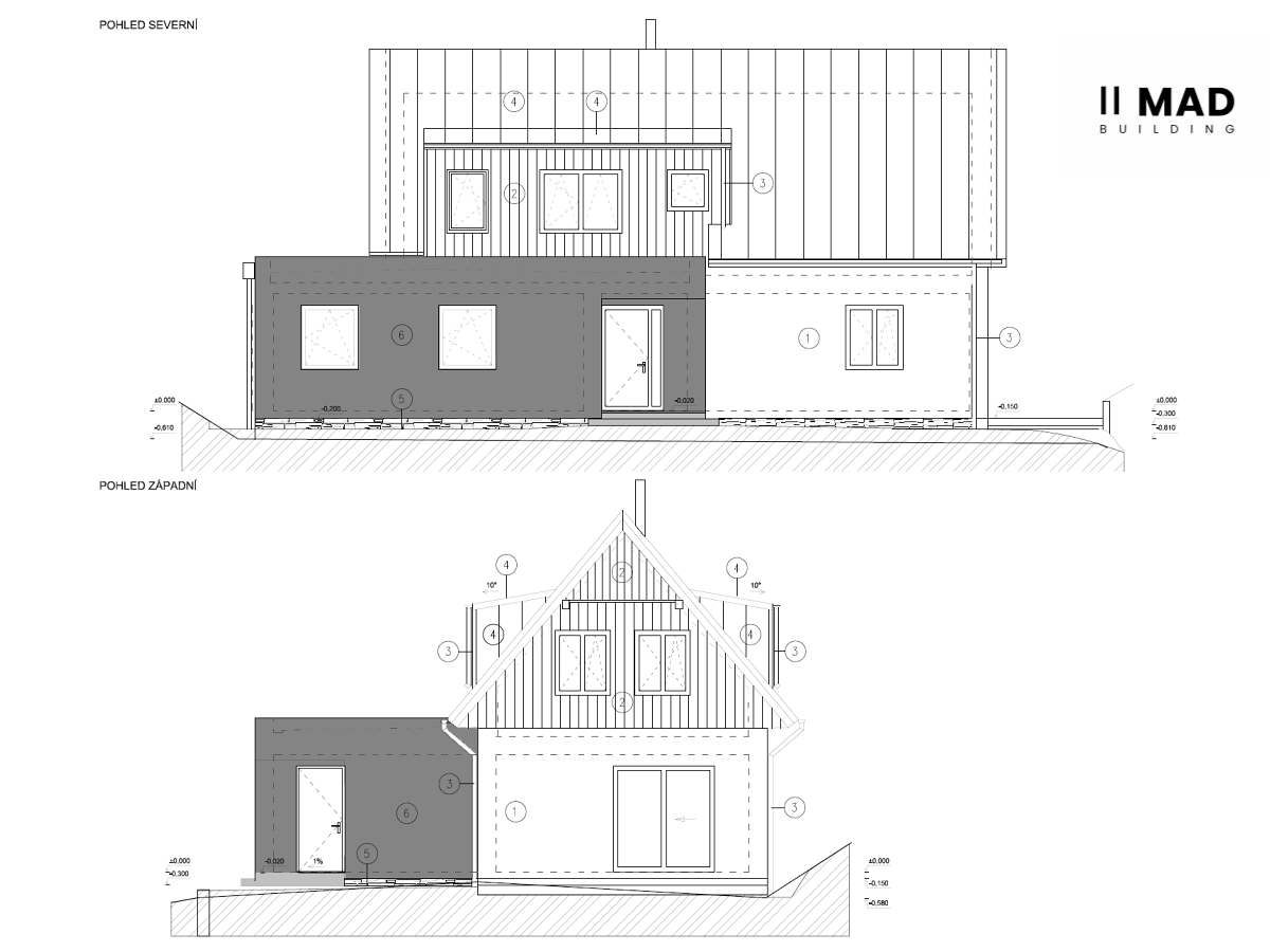 projekt rodinný dům s logem 2MAD Building